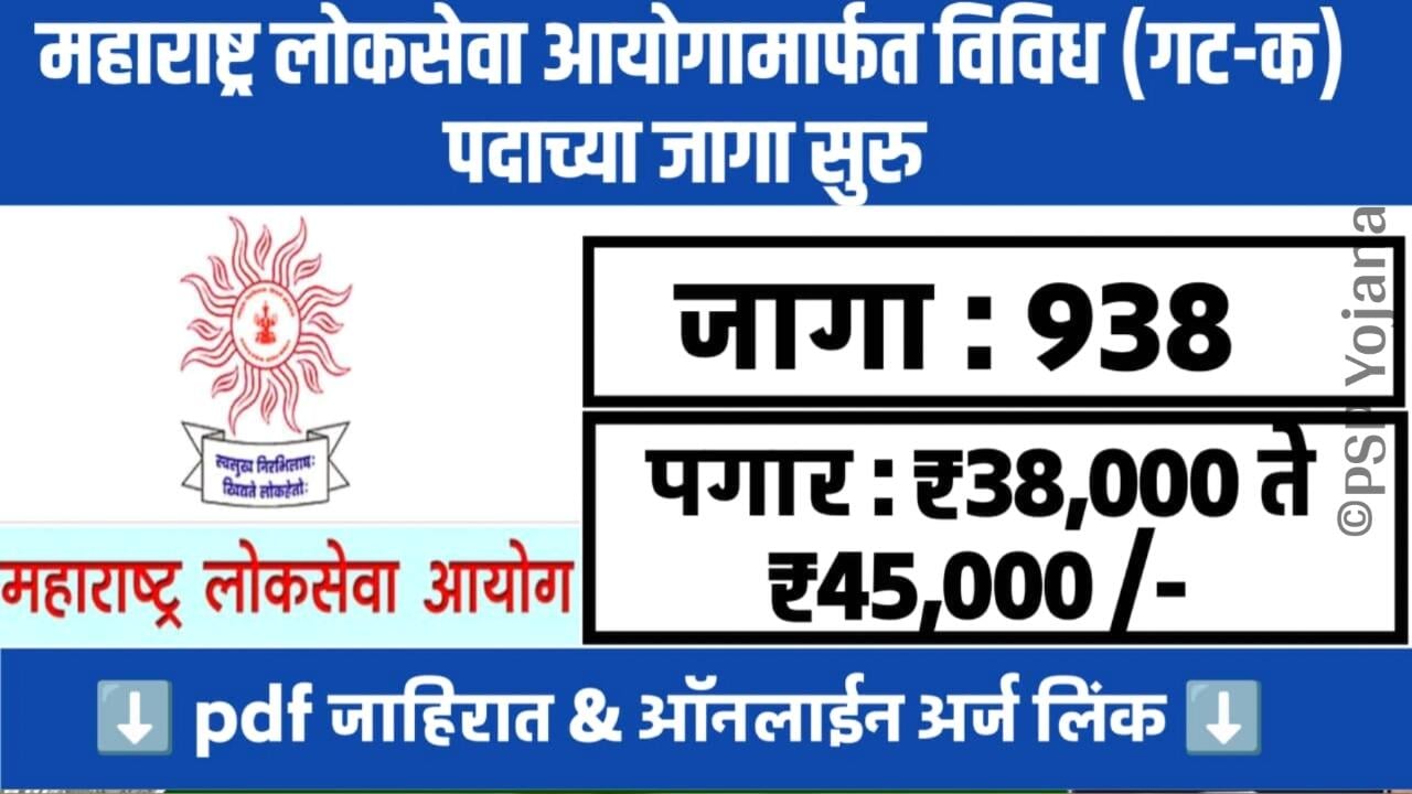 एमपीएससी मार्फत तब्बल 938 पदांसाठी मोठी भरती सुरू; संपूर्ण माहिती व अर्ज लिंक येथे पहा MPSC Group C Bharti 2025